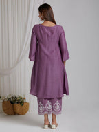 Women's Cotton Embroidered Straight Kurta & Pant With Dupatta Set