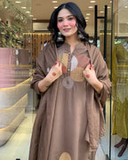 Women's Cotton Embroidery Straight Kurti Pant With Dupatta Set