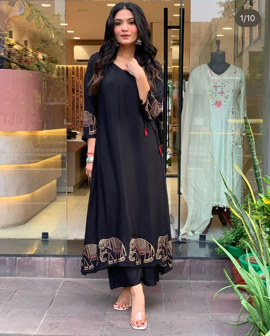 Women's Rayon Embroidered Straight Kurti With Pant Set