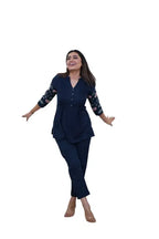 Women's Cotton Embroidery Straight Short kurti With Pant set