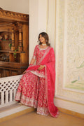 Pink Faux Blooming Sequins Embroidered Sharara Set with Matching Dupatta – Festive & Party Wear