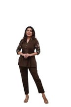 Women's Cotton Embroidery Straight Short kurti With Pant set