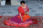 Purple Tussar Silk Lehenga Choli with Red Blouse | Patola Print & Foil Work | Wedding & Festive Wear